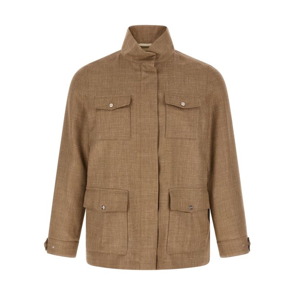 Herno Beige Wool Full-Length Women's Jacket